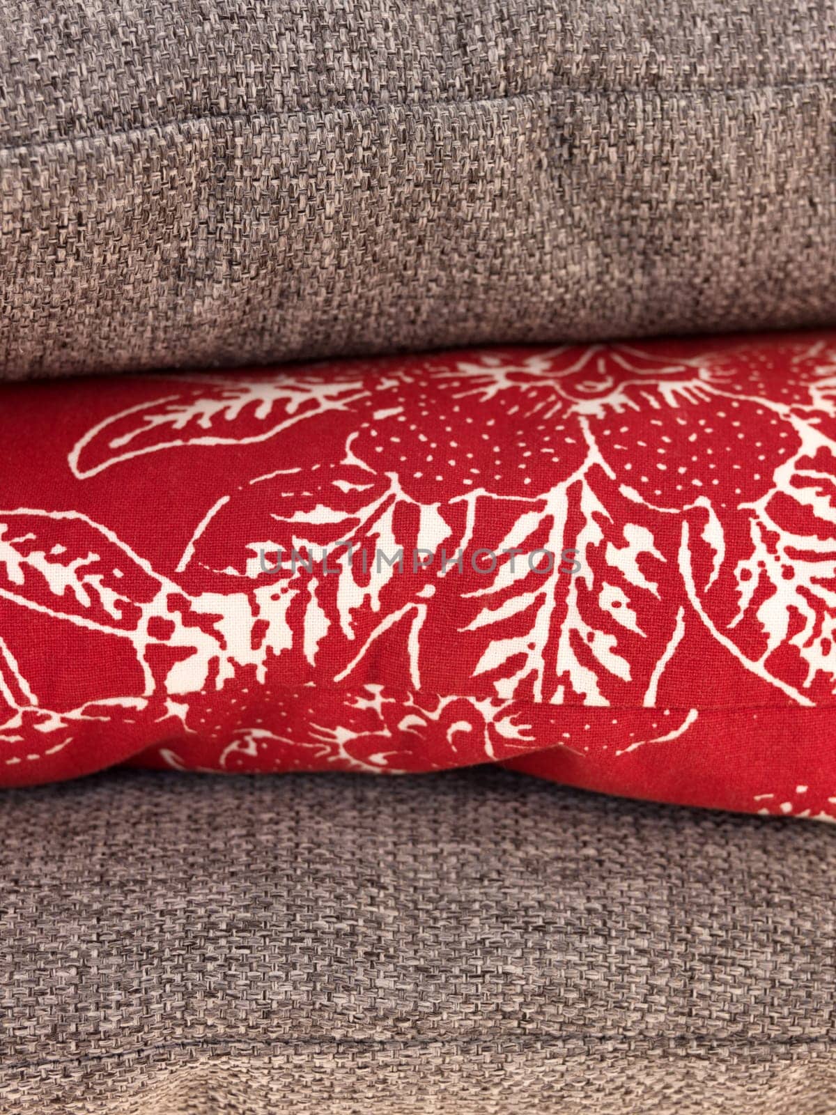 A close up shot of couch cushions