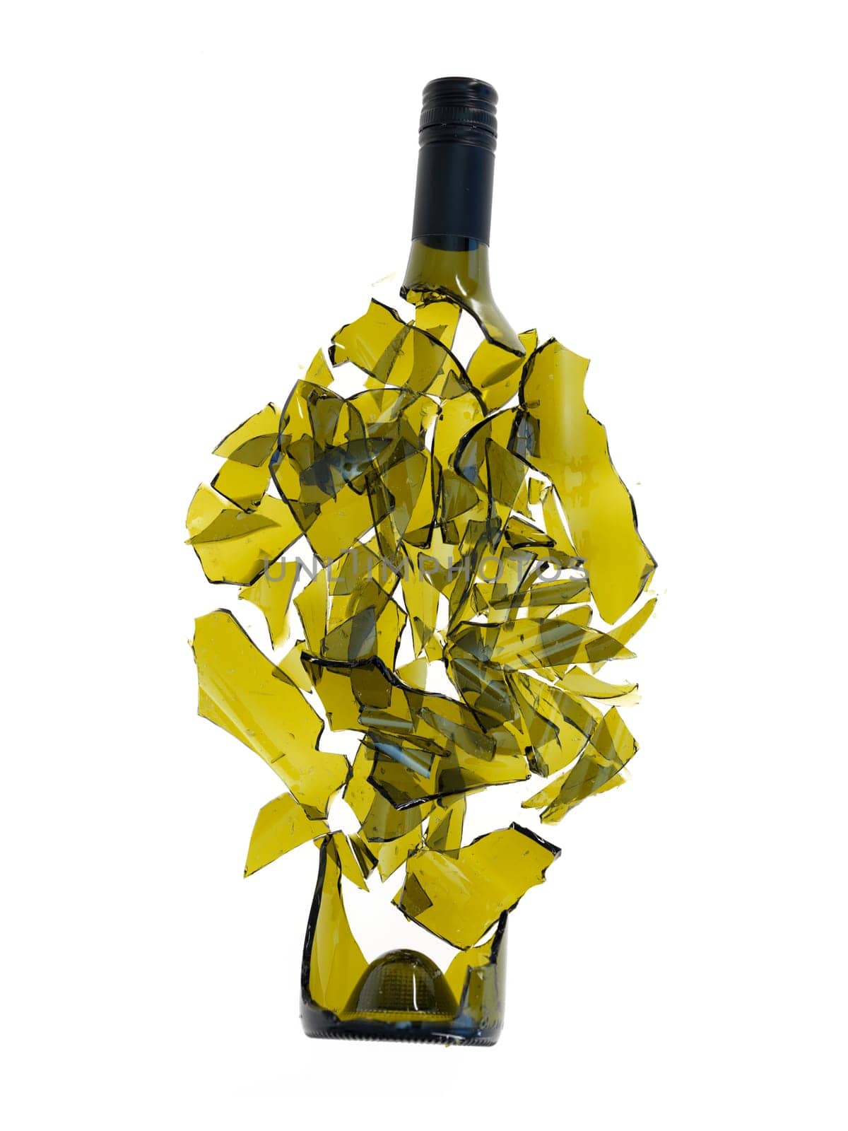 A close up shot of broken glass