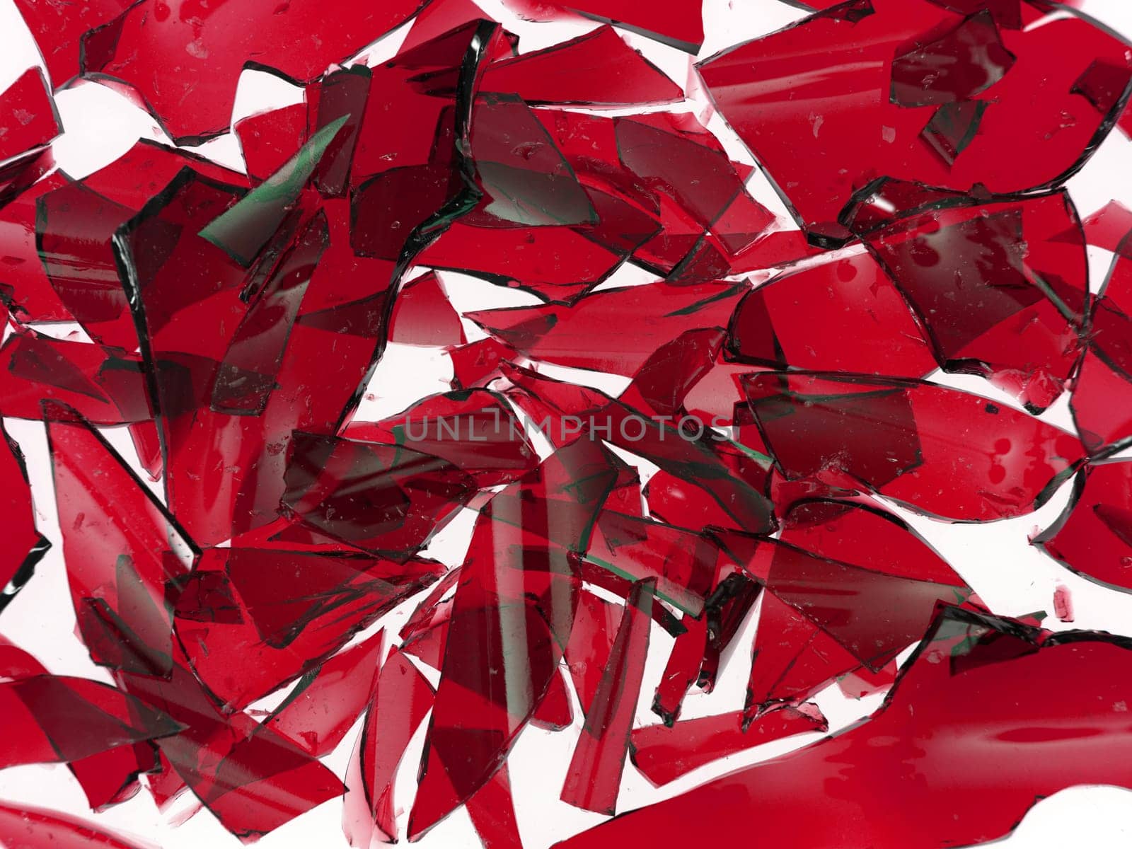 A close up shot of broken glass