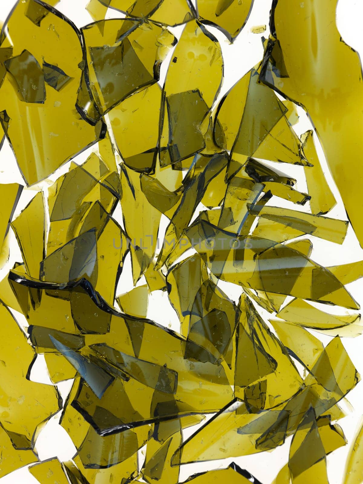 A close up shot of broken glass