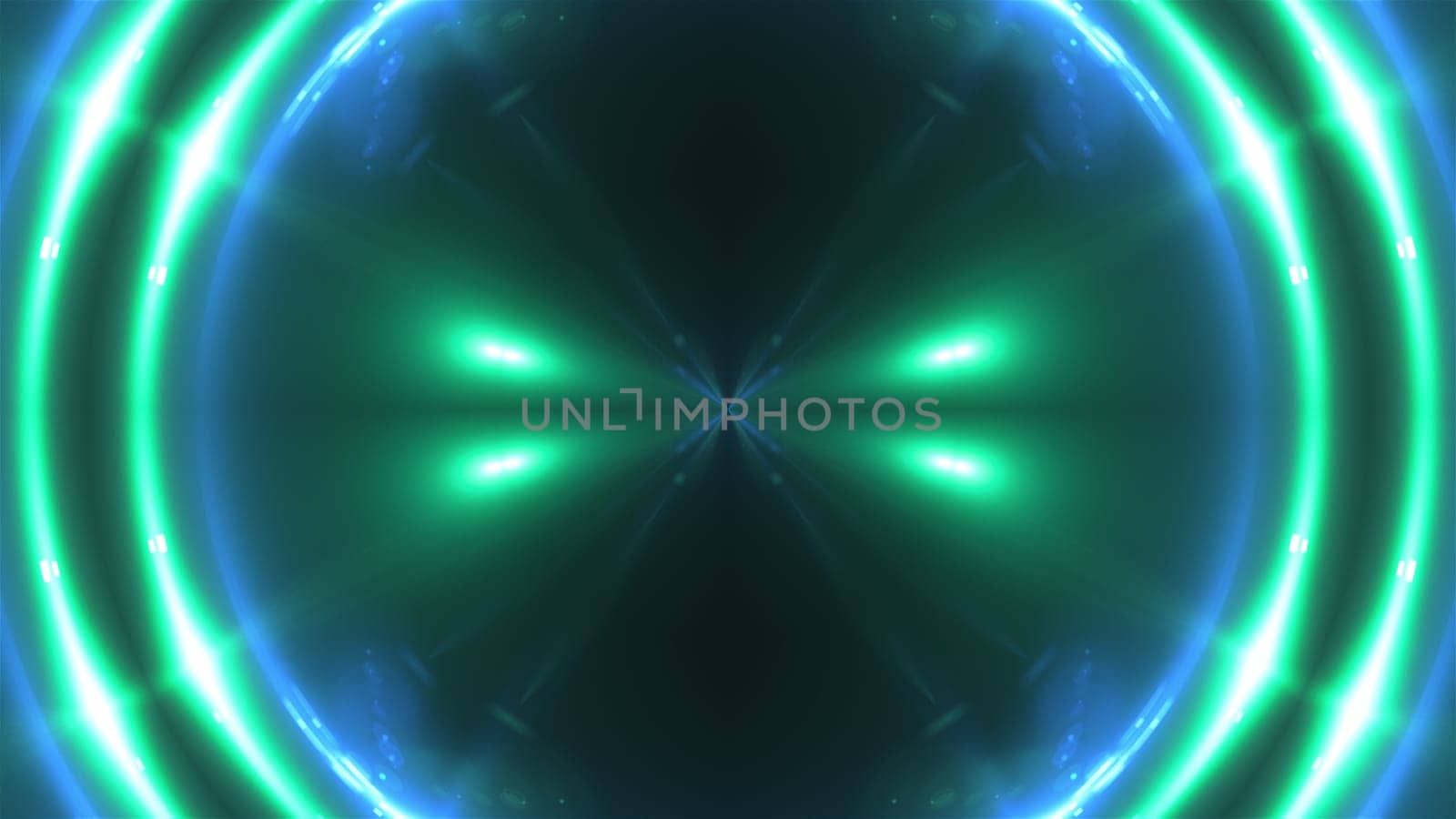 3d render of multicolored fractal lights. Glowing effects. Computer generated abstract background of flickering circles.