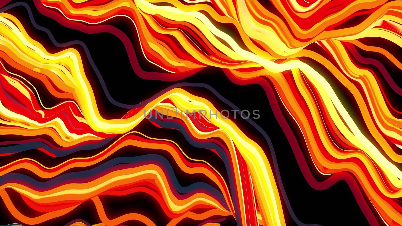 Waves of numerous abstract colored stripes computer generated background. 3d rendering