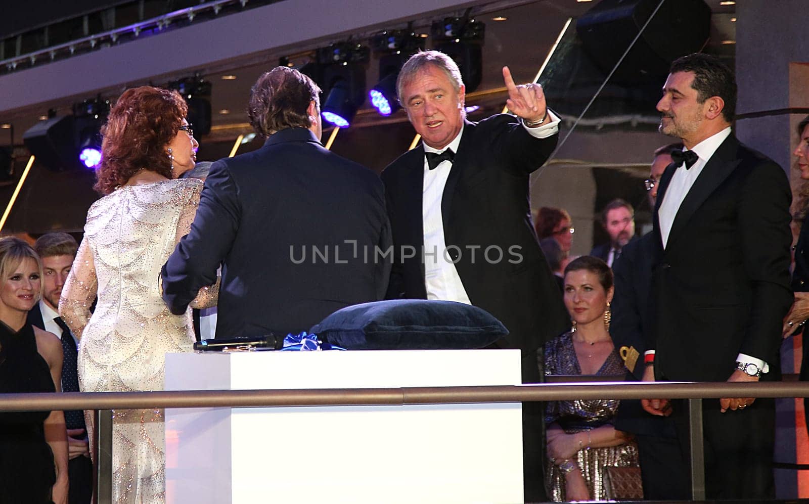 Sophia Loren cuts the ribbon at the MSC Grandiosa Naming Ceremony on November 09, 2019 in Hamburg, Germany