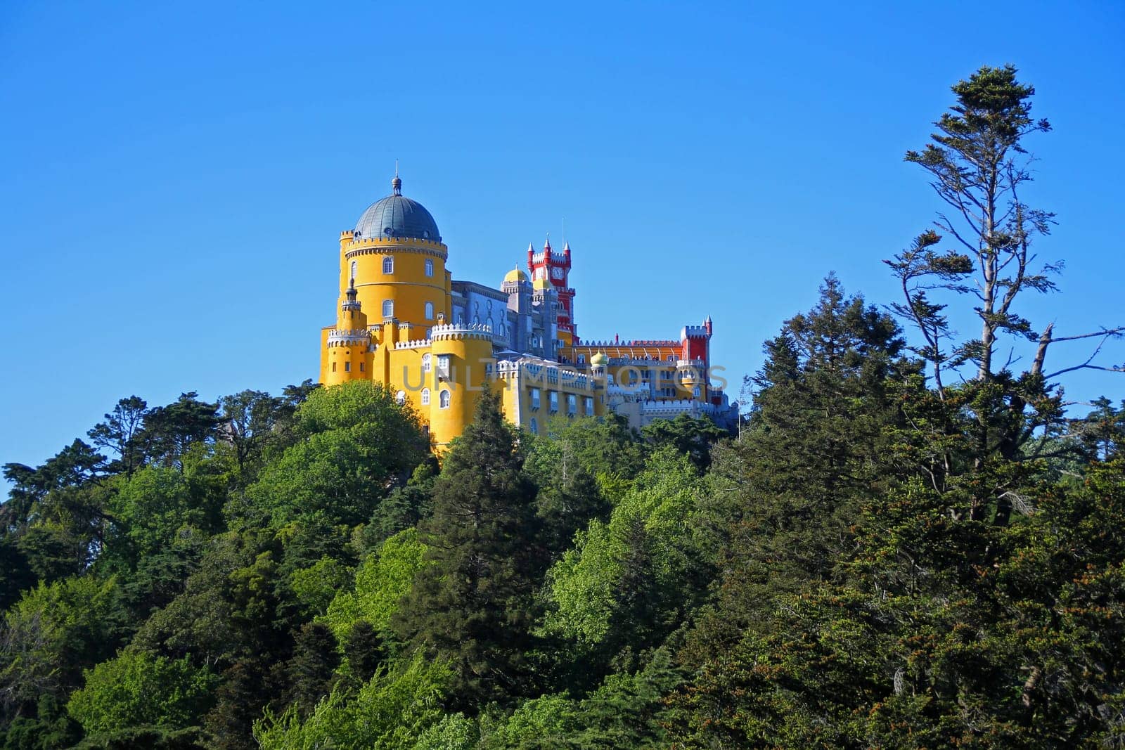 Fairytale colored Palácio Nacional da Pena of Sintra in Portugal