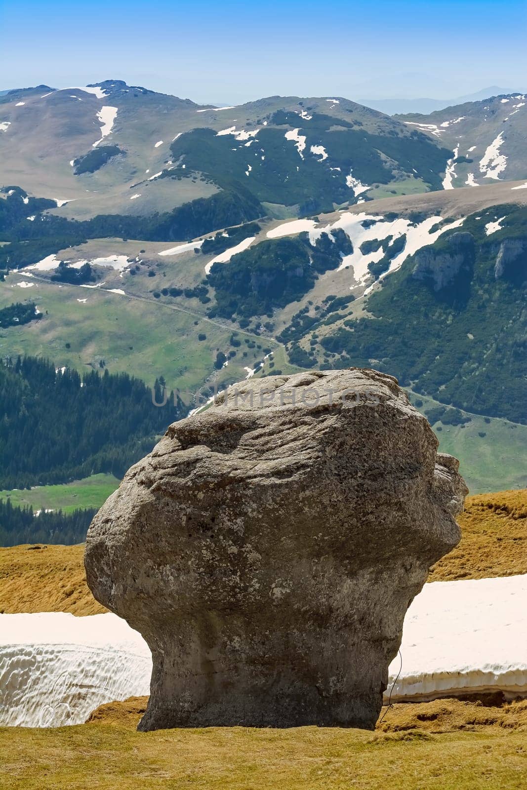 Natural Rock Formation in the area on the Bucegi Mountains plateau - Babele, Romania.