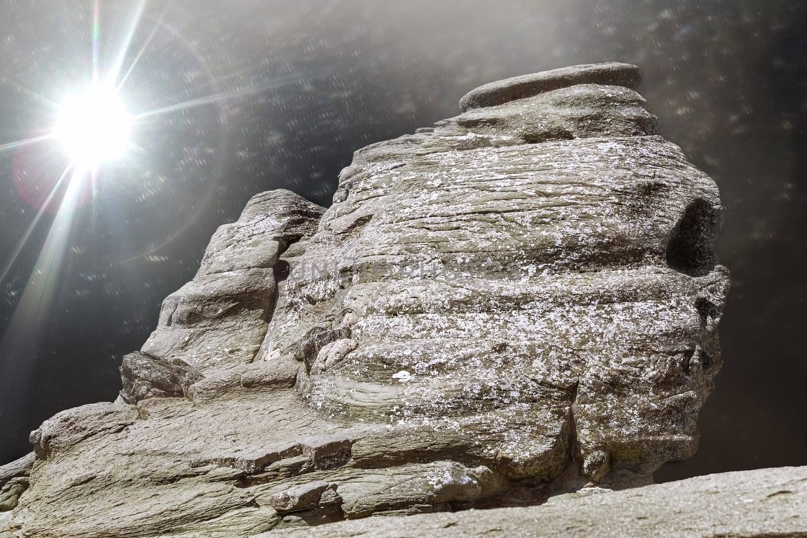 Natural Rock Formation in the area on the Bucegi Mountains plateau - Babele, Romania.