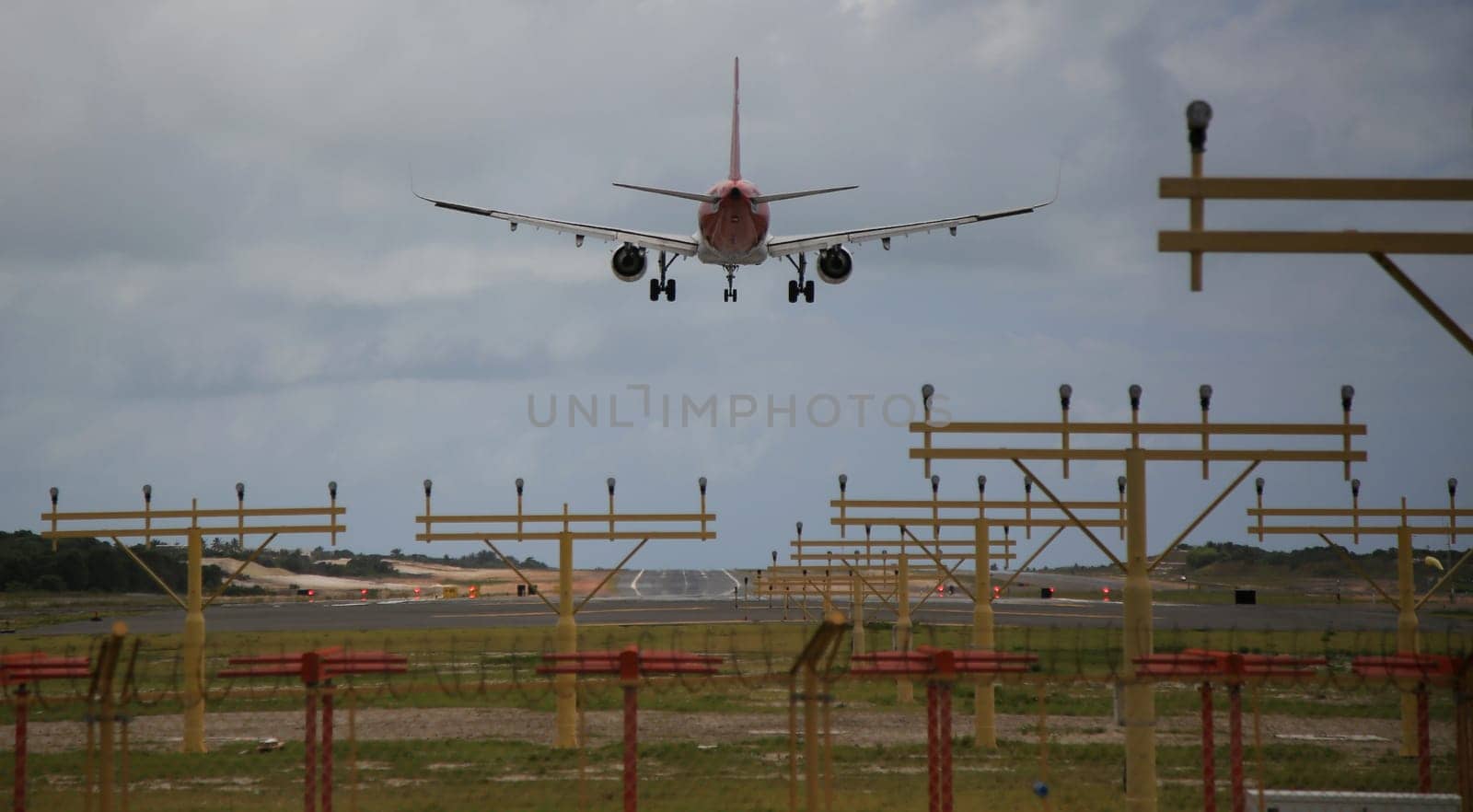 SALVADOR, BAHIA / BRAZIL - November 7, 2019:Tam Linhas Aéreas Airbus is seen while approaching the runway at Salvador (BA) airport. (Joa Souza / Panthermedia).