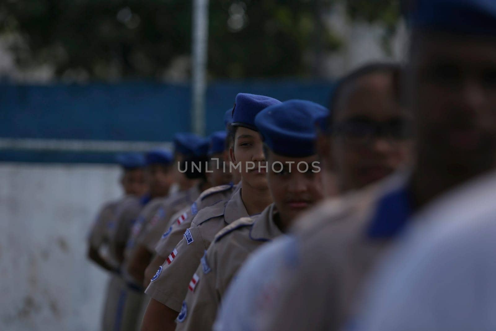 SALVADOR, BAHIA / BRAZIL - July 24, 2019: Students from the Military Police College of Salvador (BA) are seen during training in the school yard.  (Joa Souza / Panthermedia).