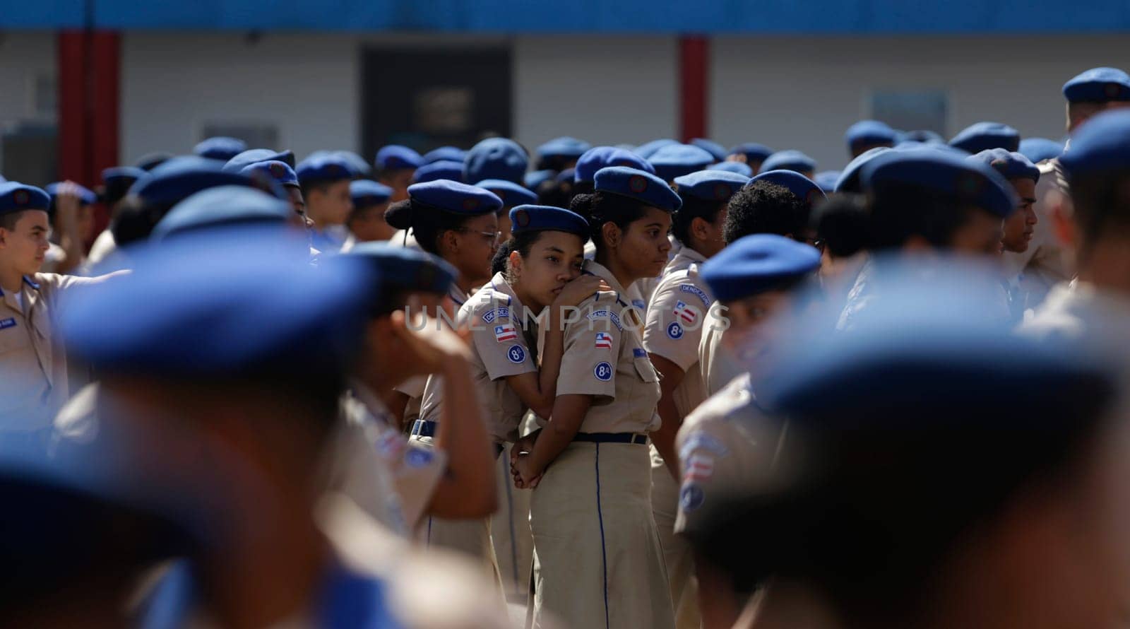 SALVADOR, BAHIA / BRAZIL - July 24, 2019: Students from the Military Police College of Salvador (BA) are seen during training in the school yard.  (Joa Souza / Panthermedia).
