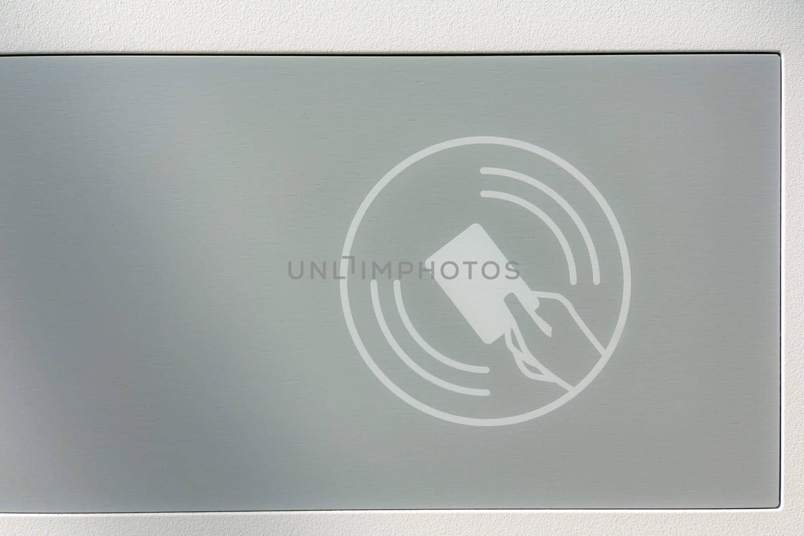 Symbol paying with credit card print on a display