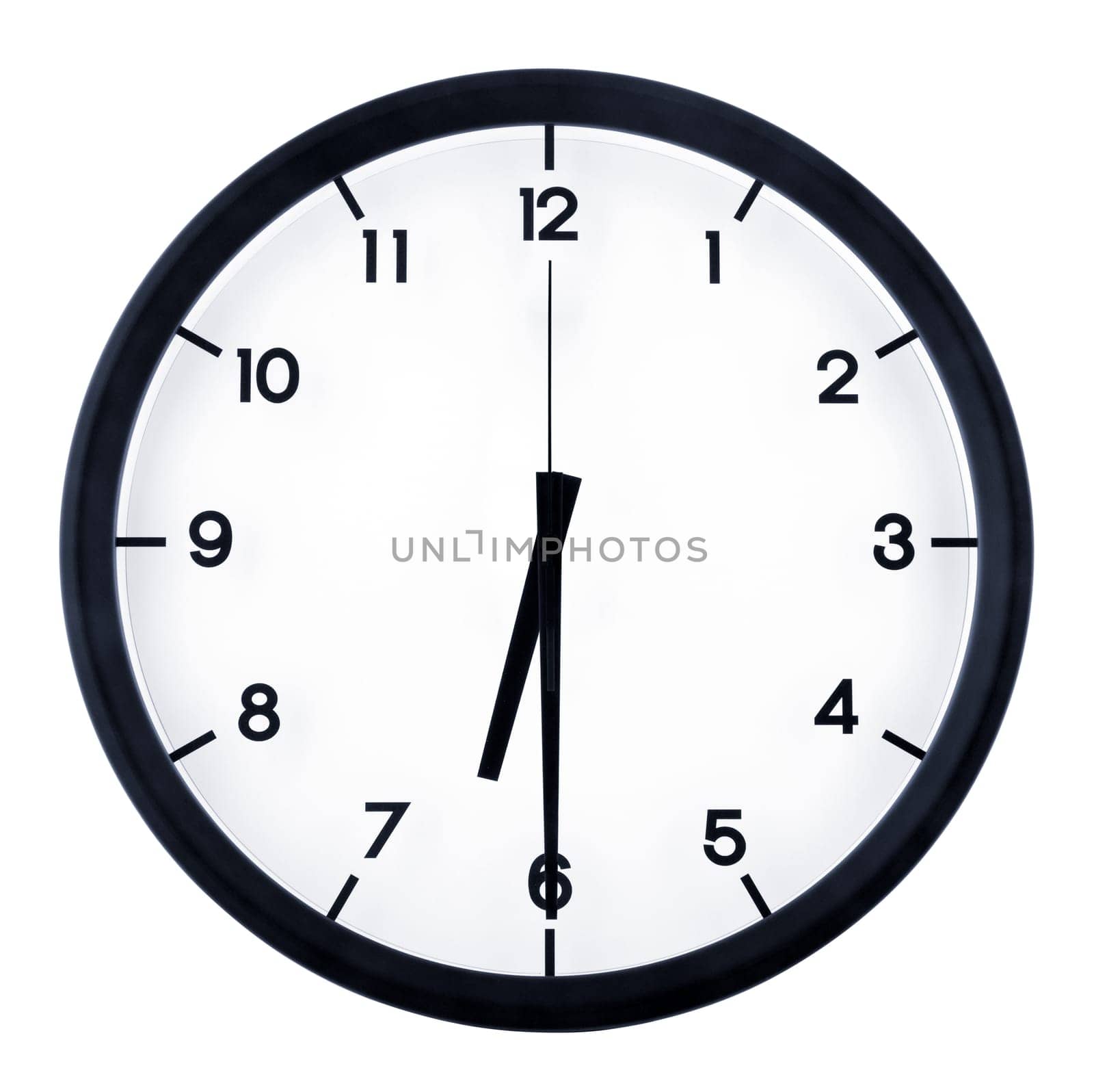 Classic analog clock pointing at 8 o'clock, isolated on white background