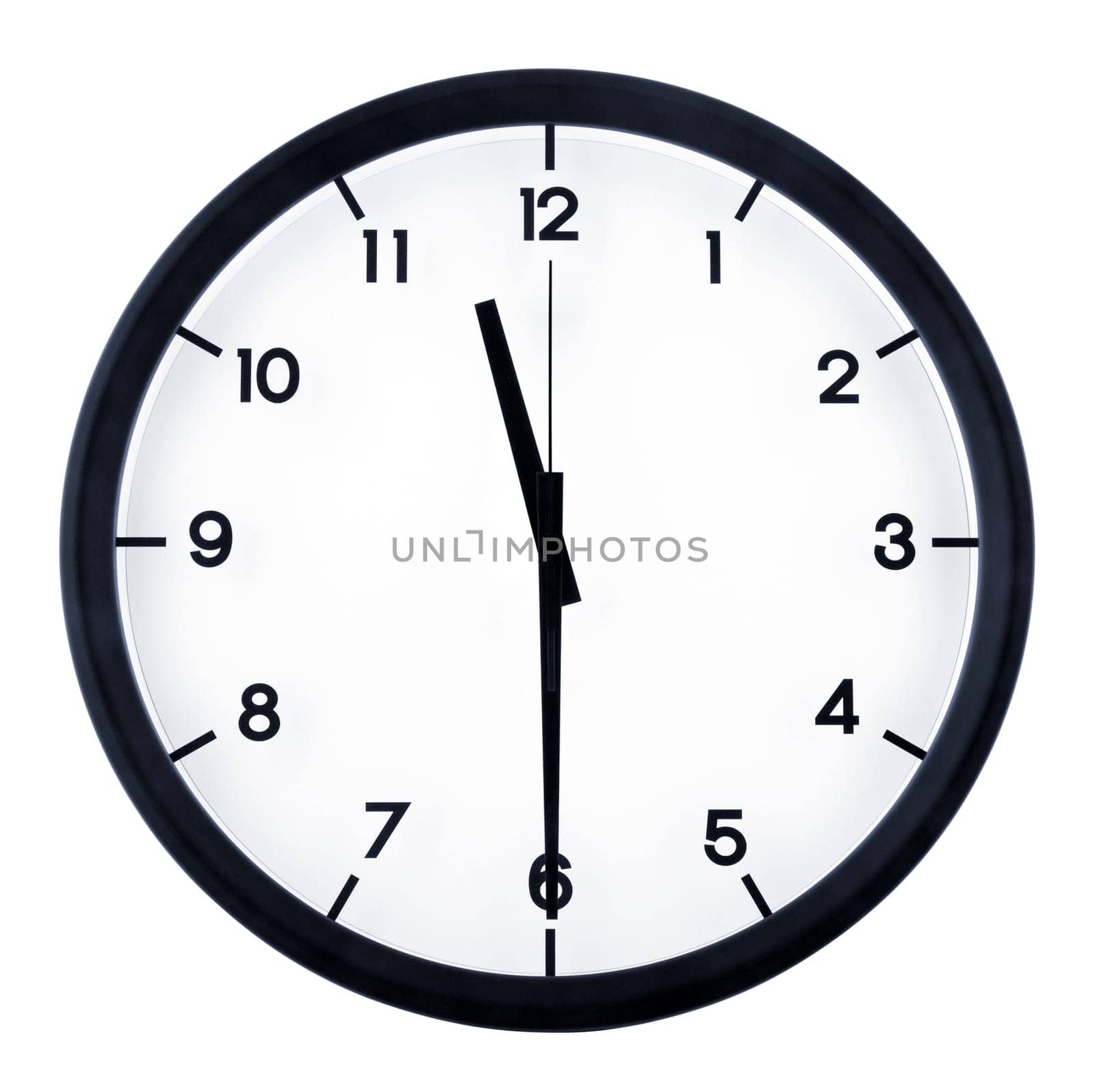 Classic analog clock pointing at 8 o'clock, isolated on white background