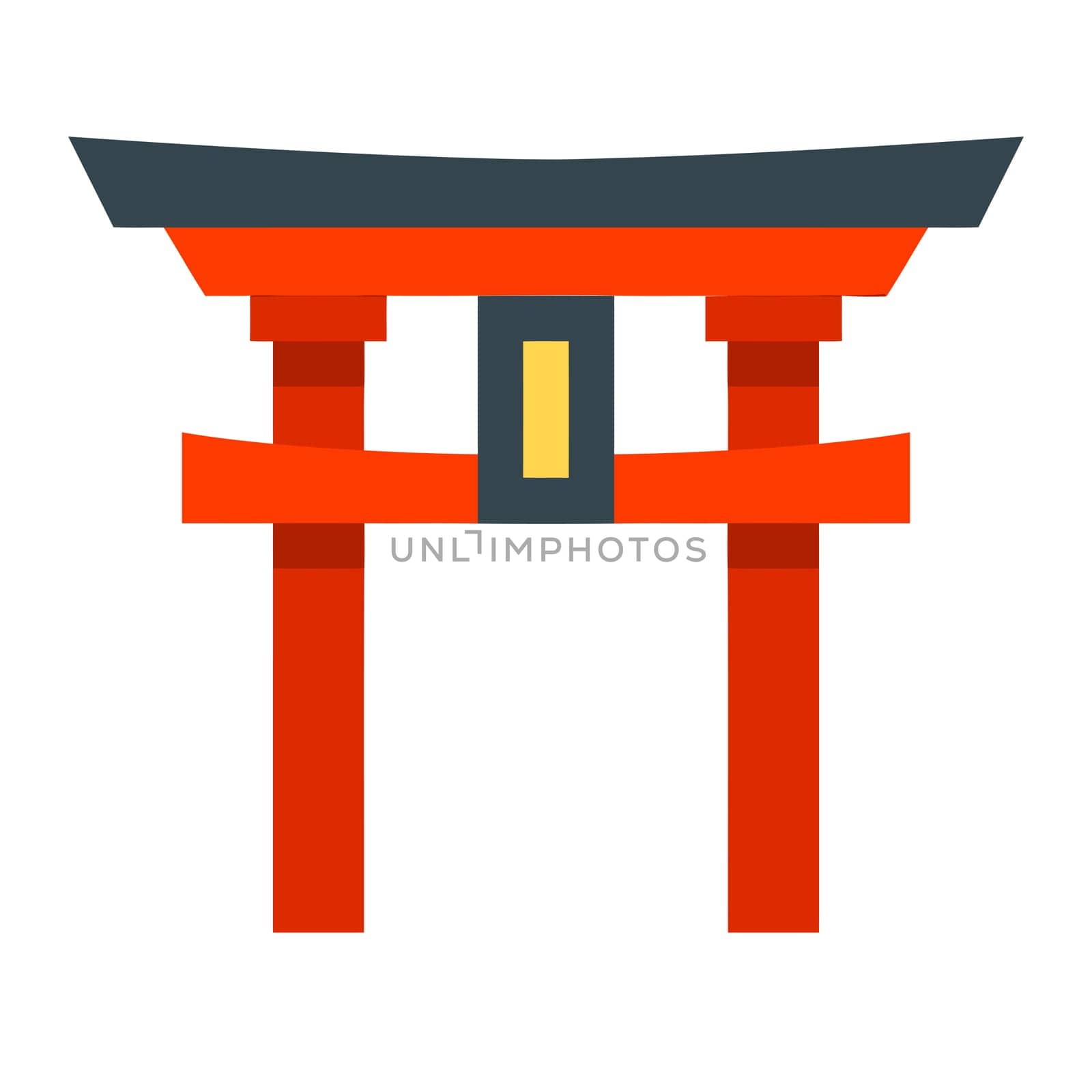 culture of japan koi temple shinto shrine entrance illustration red