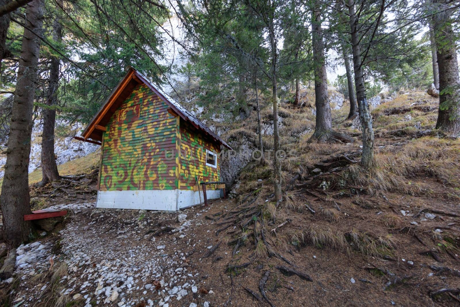 Craita refuge in Piatra Craiului Mountains, Romania