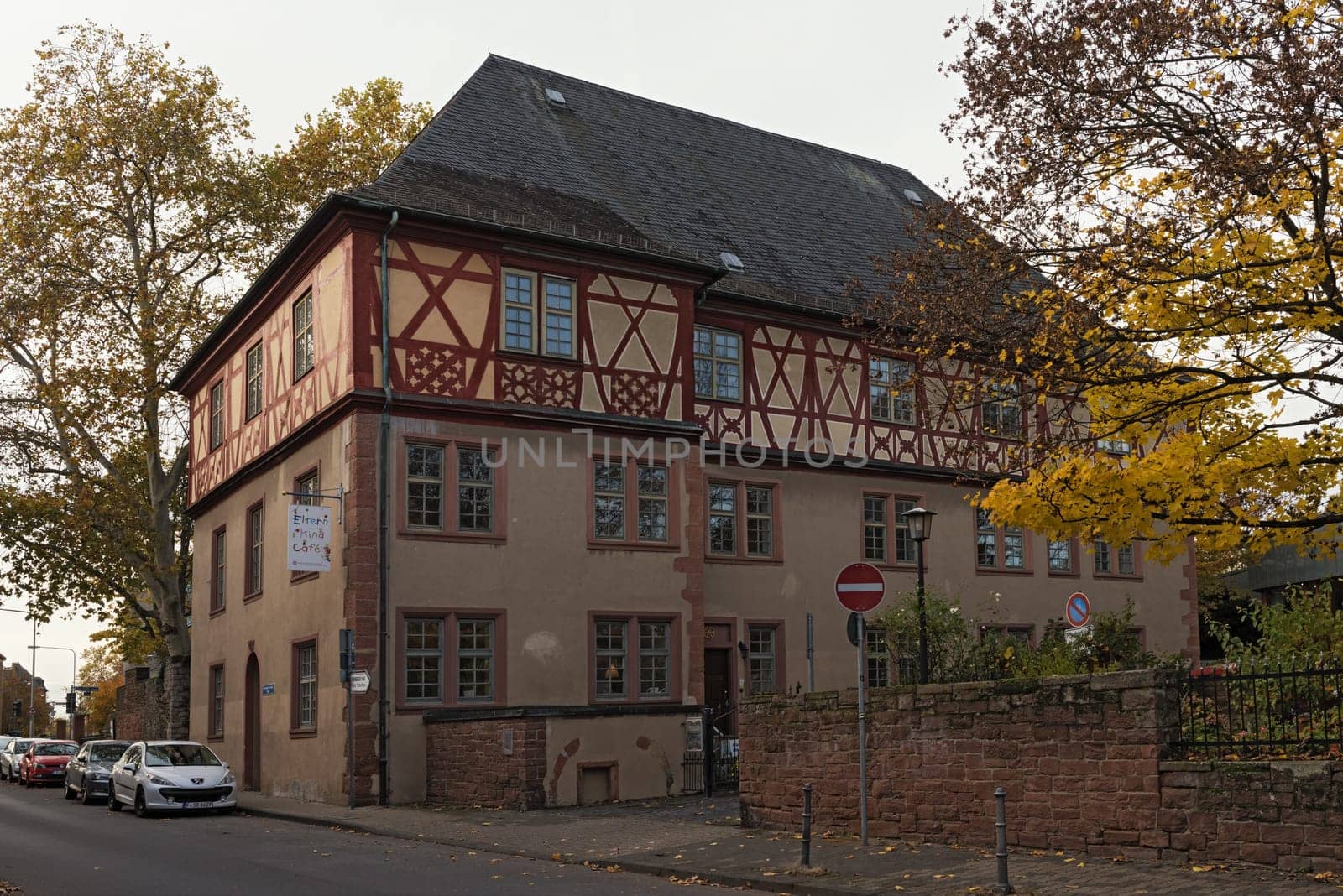 the renaissance building dalbergerhaus in the historic old town frankfurt hoechst germany