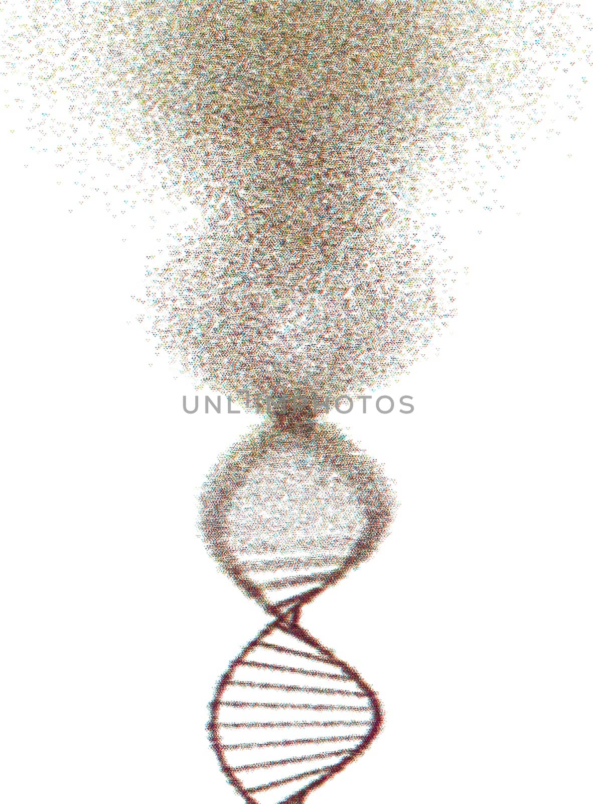 Genetic Syndrome and Genetic Disorder, 3D illustration of science concept. Colorful DNA molecule.