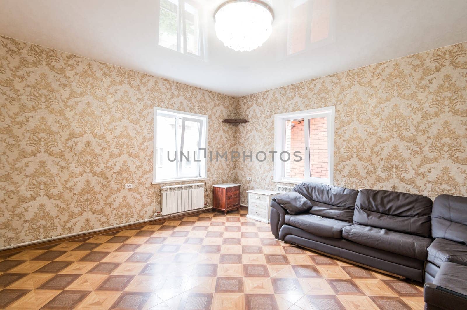 Russia, Moscow- June 26, 2019: interior room apartment. standard repair decoration in hostel