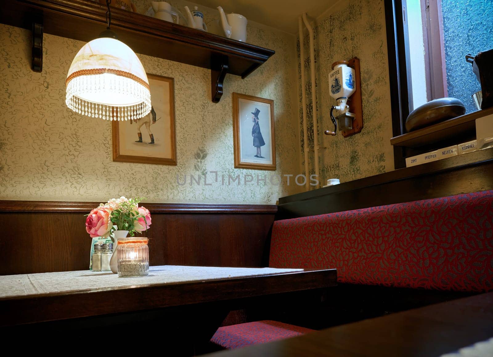 Interior of the old Berlin Restaurant Mutter Hoppe in the Nikolai Quarter in Berlin-Mitte