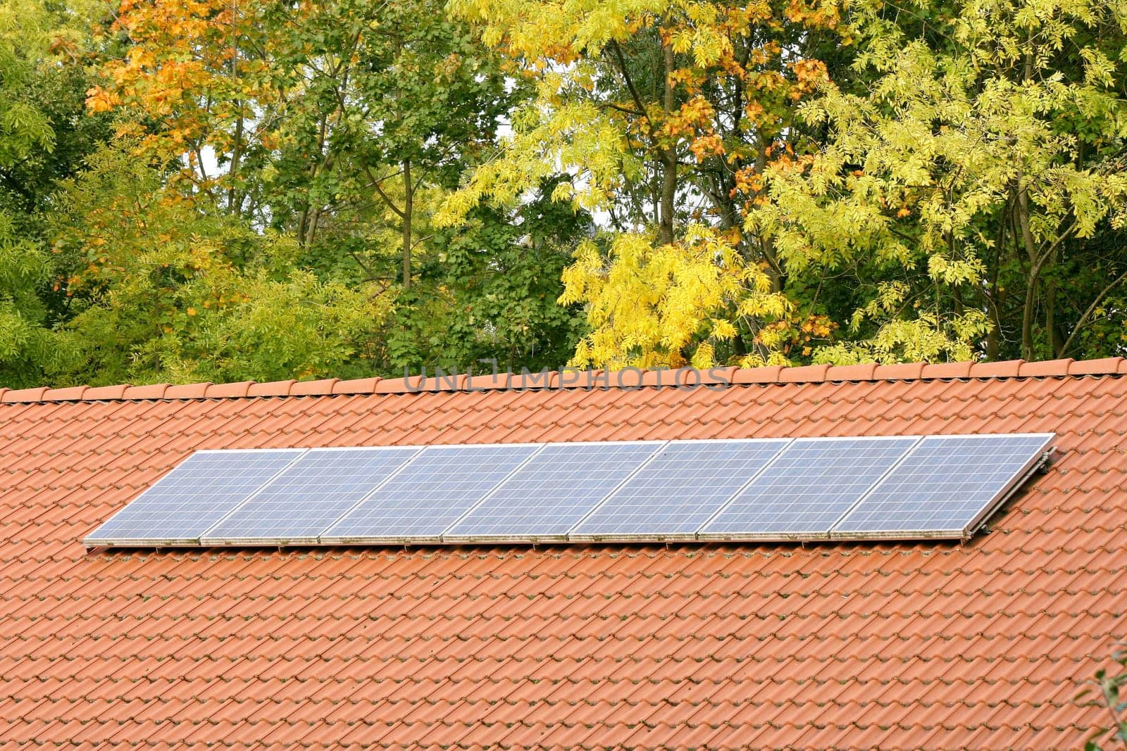 solar panels on a house roof