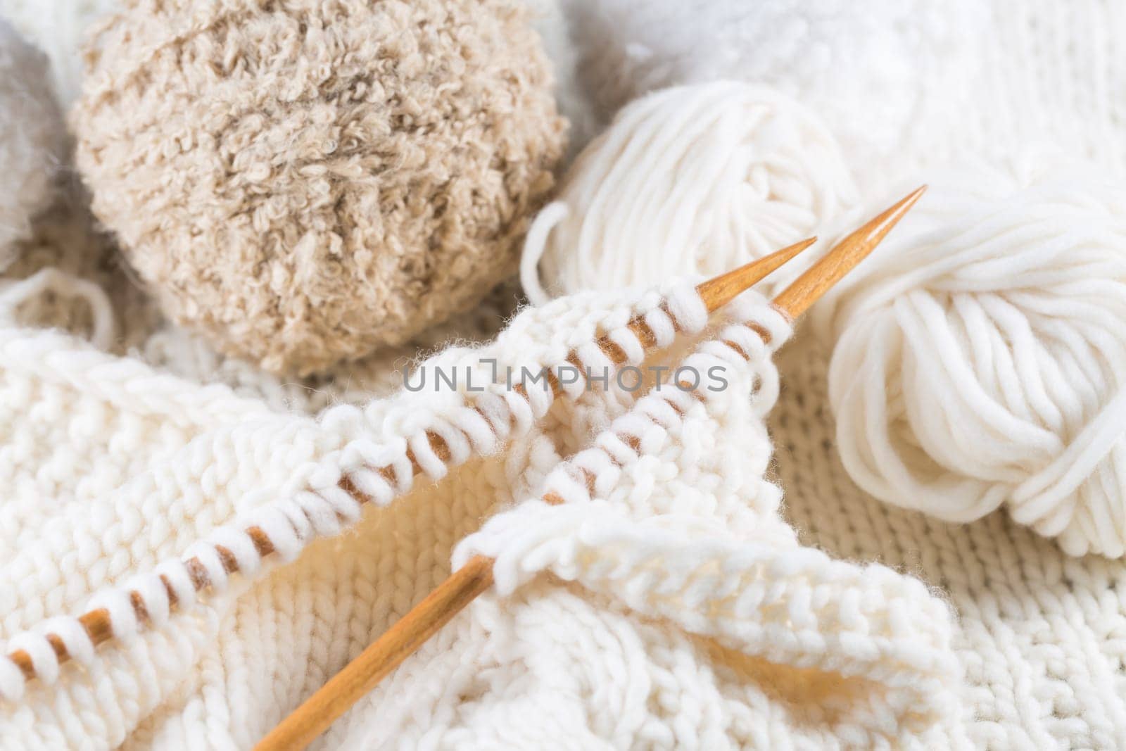 Wool for knitting with knitting needles in bright colors