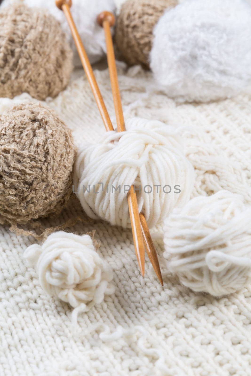 Wool for knitting with knitting needles in bright colors