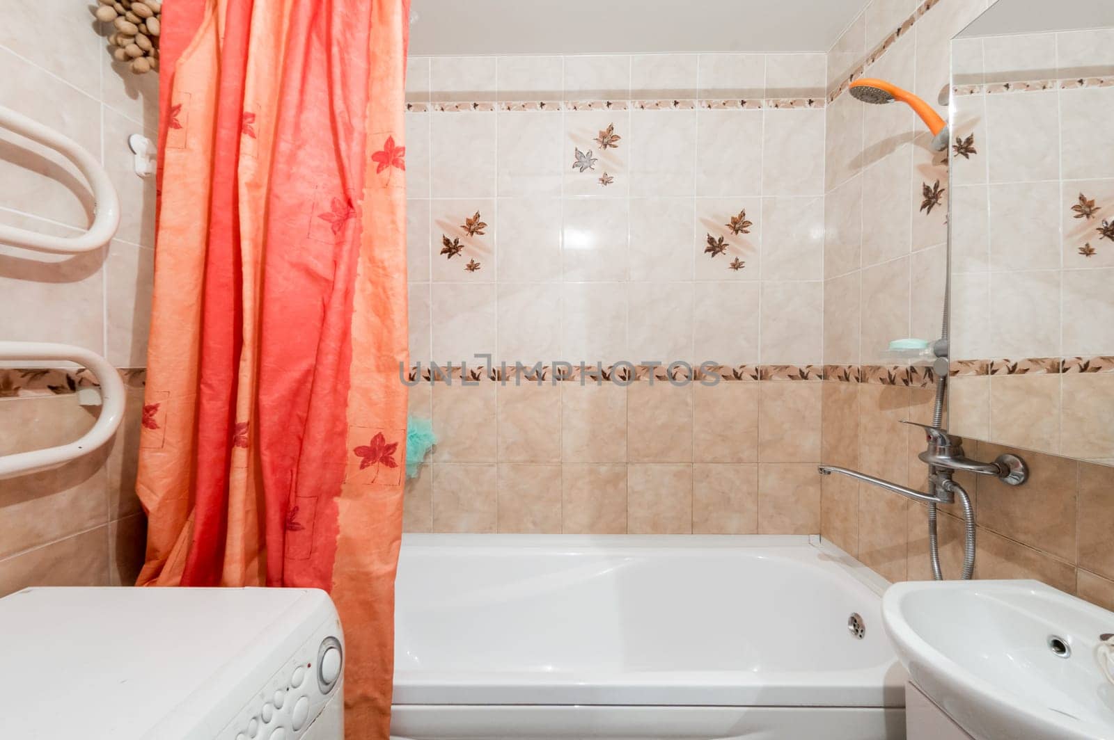 Russia, Moscow- July 01, 2019: interior room apartment. standard repair decoration in hostel. bathroom and toilet