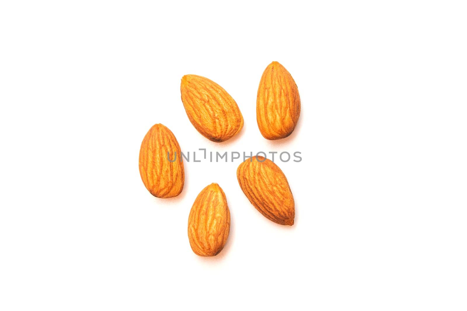 Fresh almond isolated on white background. Food and healthy concept