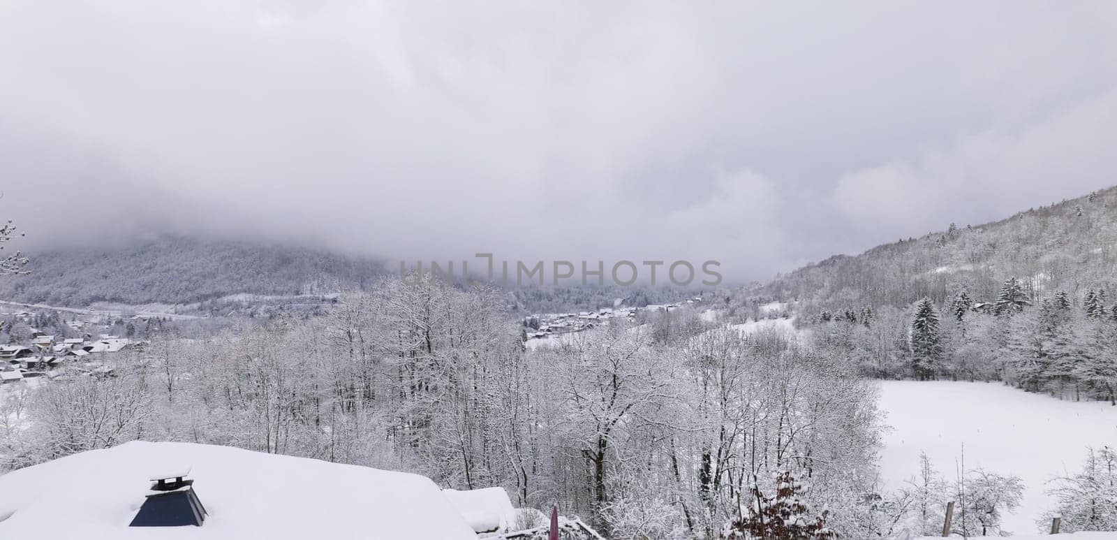 holiday at the foot of Mont Blanc in winter in the Chamonix Valley, France
