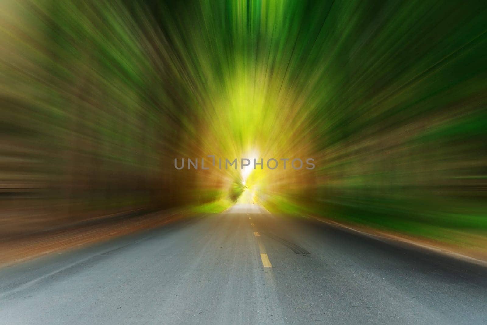 Blurred asphalt road blurred blue sky background