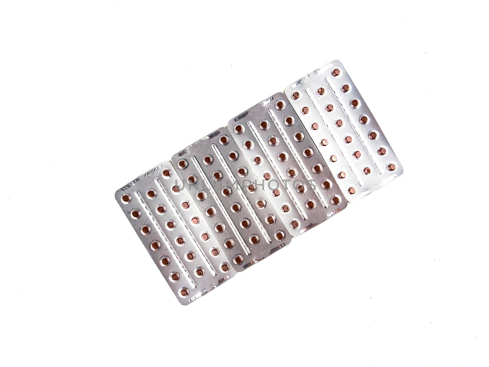 Medical pills on a white background. Place for text. Medicine and health.