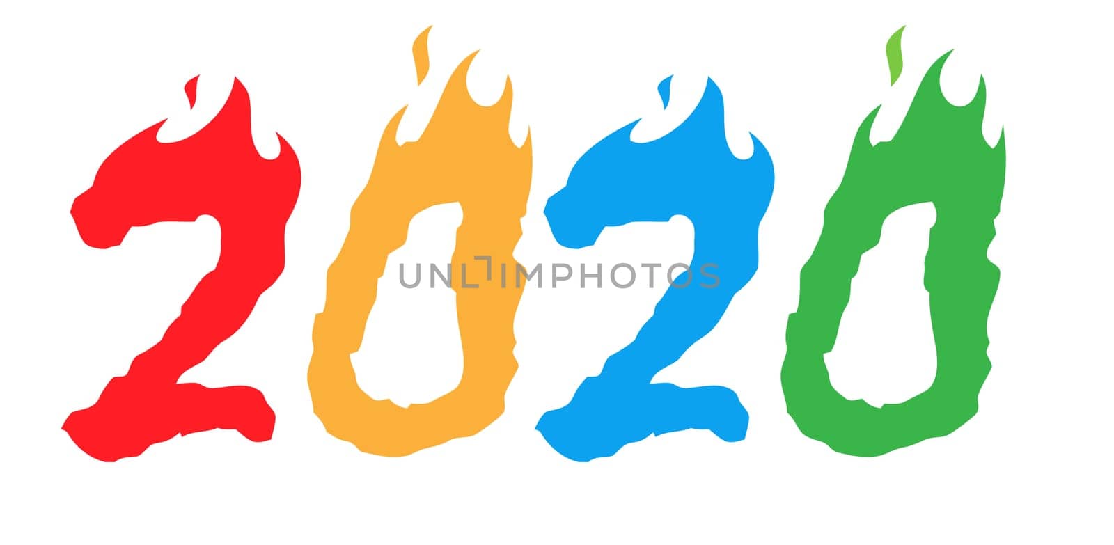 new year 2020 holiday seasonal celebration illustration fire
