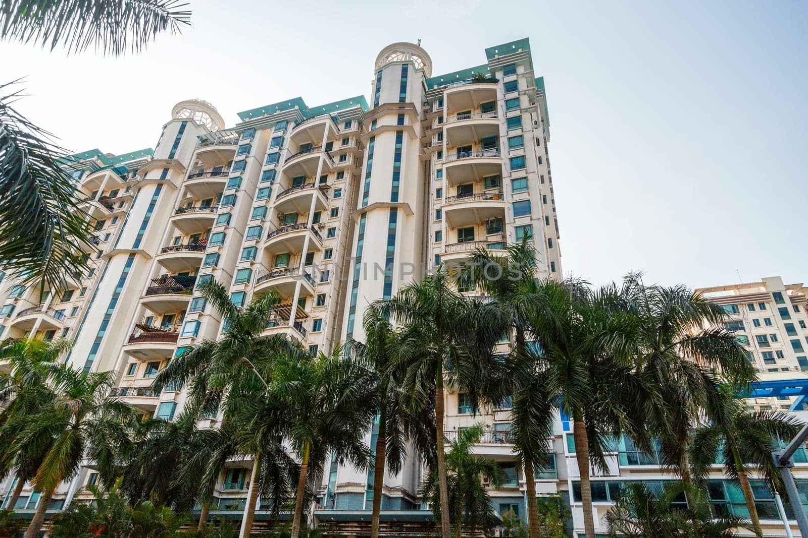 Multi-storey municipal houses in a residential area of China, tropics, Shenzhen, Asia