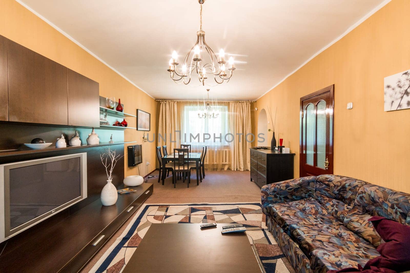 Russia, Moscow- July 06, 2019: interior room apartment. standard repair decoration in hostel