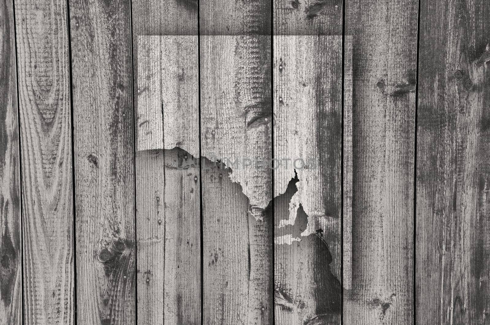 Map of South Australia on weathered wood