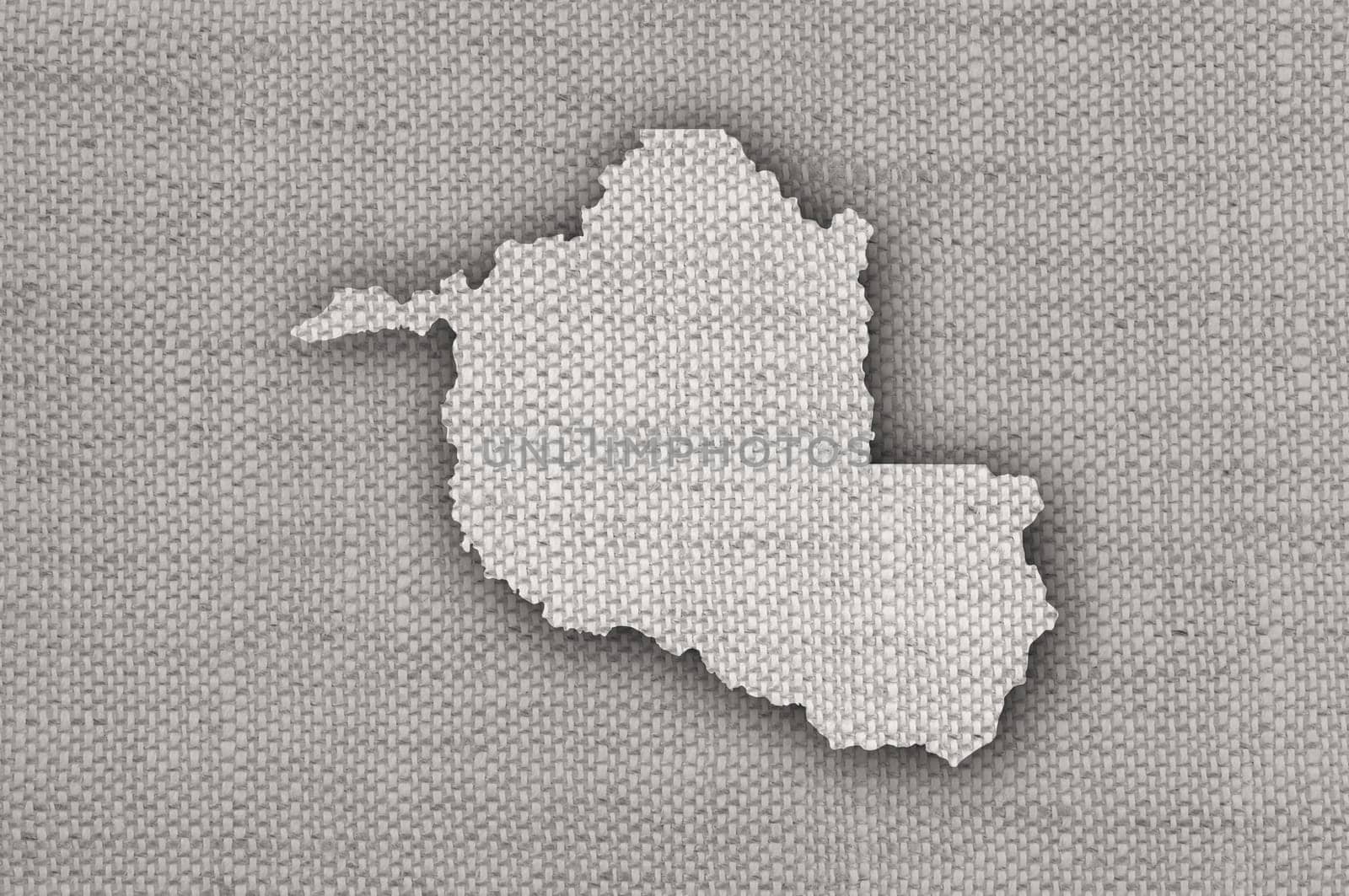 Map of Rondonia on old linen