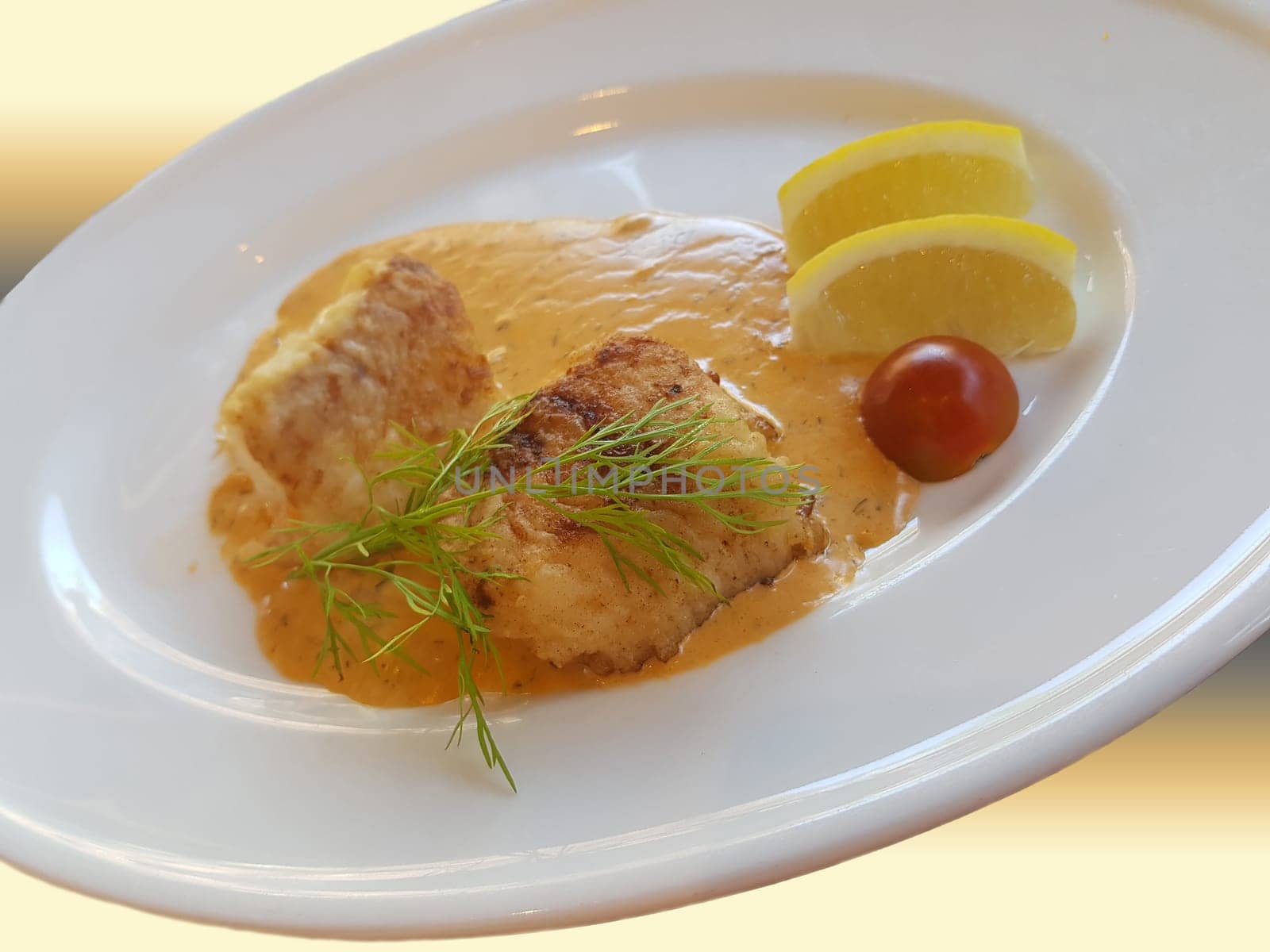 Fried fish fillet of cod.