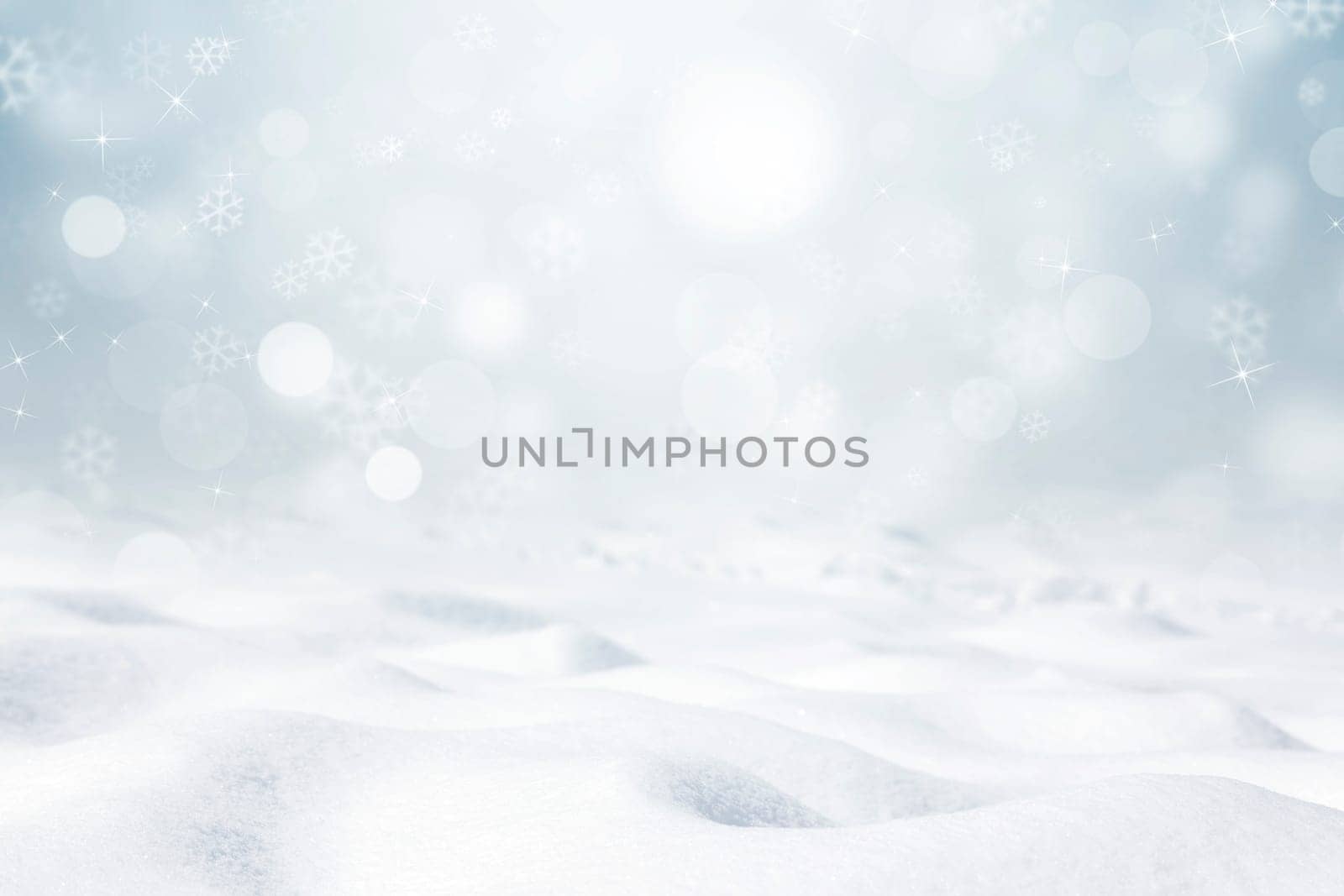 winter background with snow and snowflakes