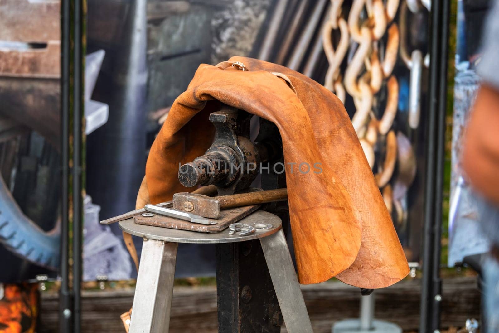 blacksmith forged iron traditional hammer beating