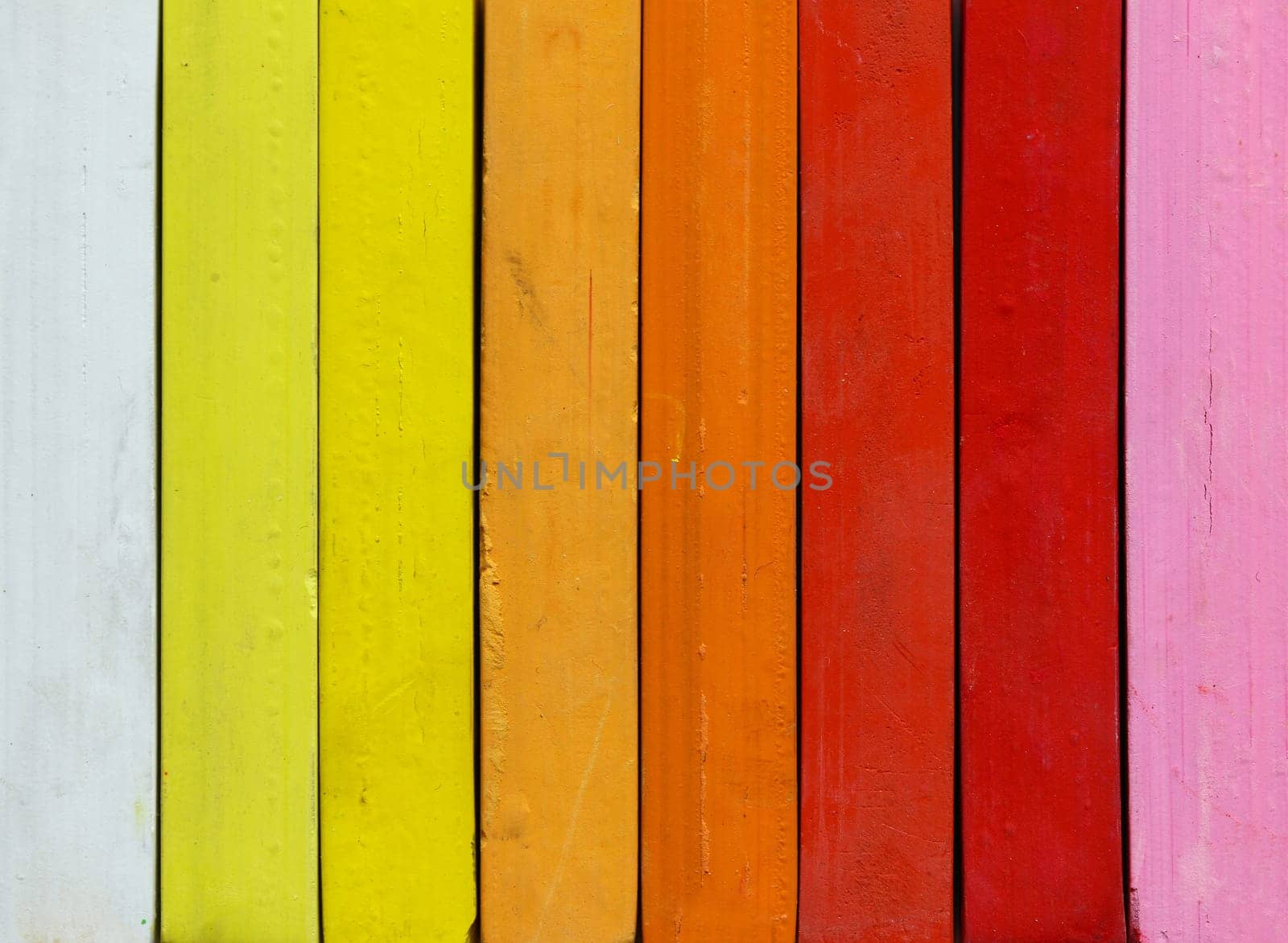 Detail of the pastels - range of warm colors