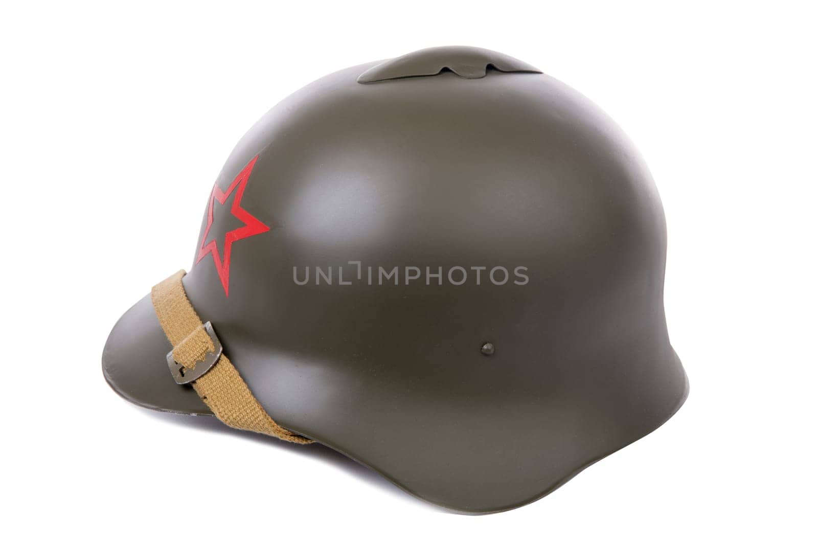 military helmet of the Soviet army with the red star