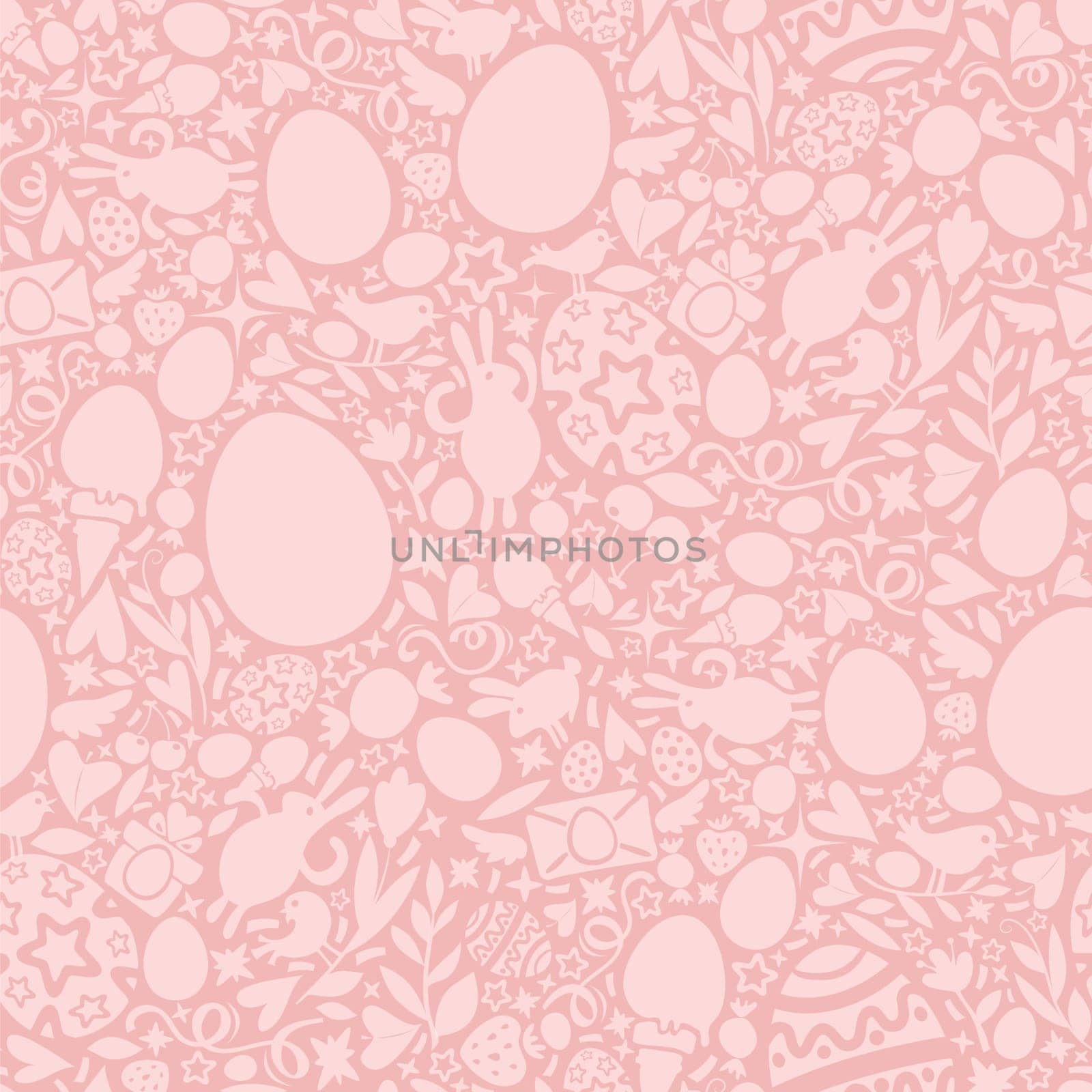 Easter Seamless Pattern in Pink Colors. Easter symbols Shapes. Editable pattern in swatches.