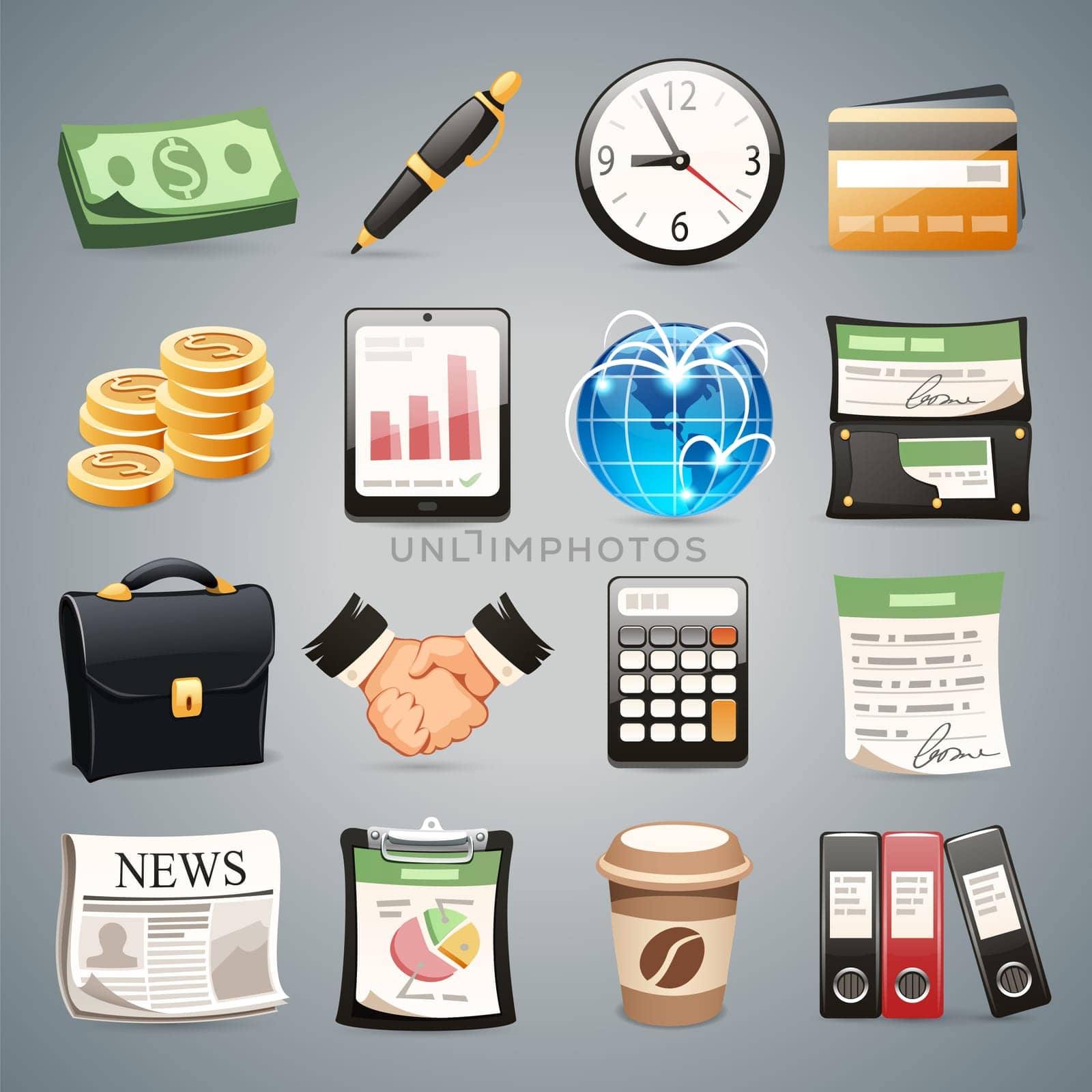 Business Icons Set1.1 In the EPS file, each element is grouped separately. Clipping paths included in additional jpg format.