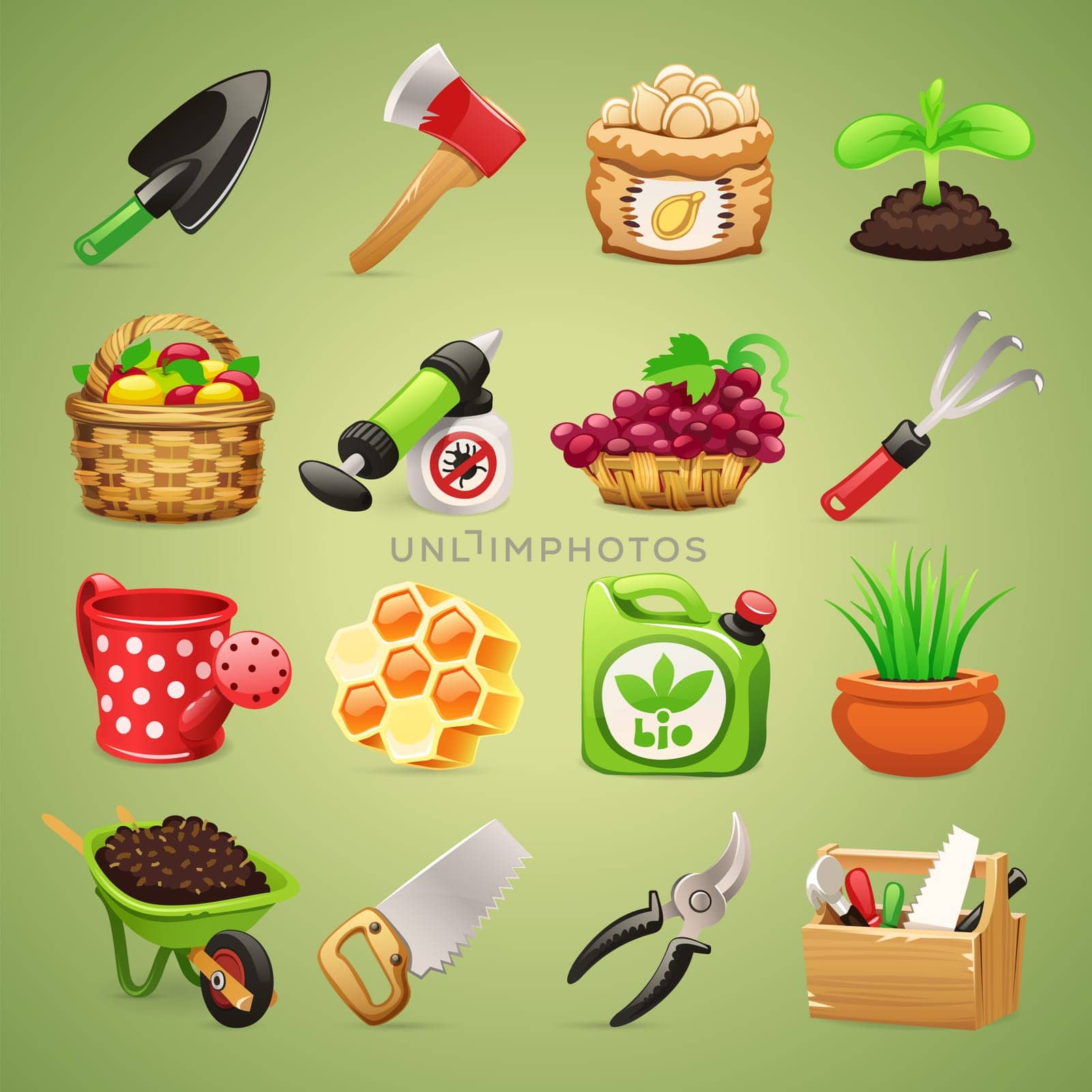 Farmers Tools Icons Set1.1 In the EPS file, each element is grouped separately. Clipping paths included in additional jpg format.