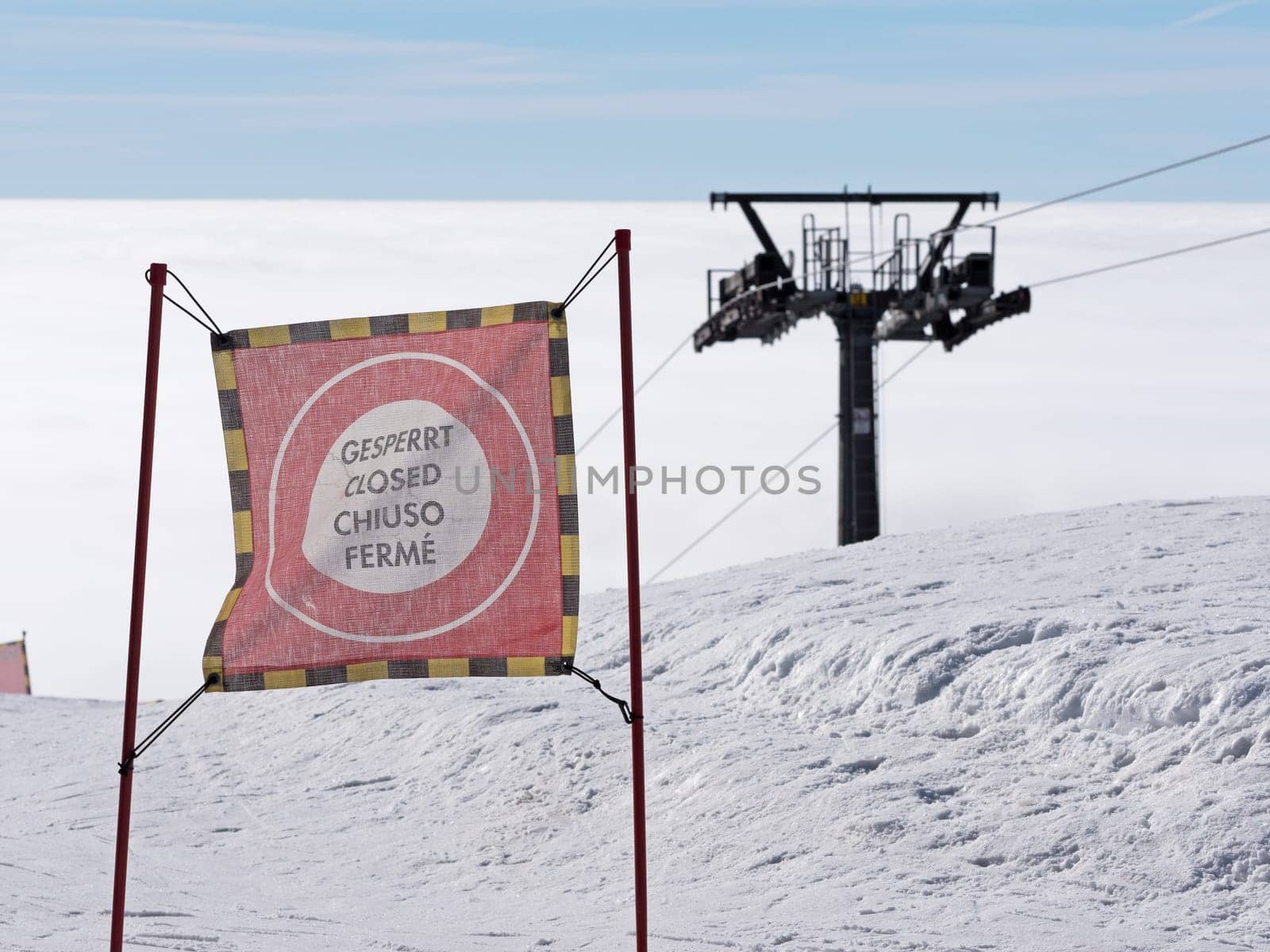 blocked ski slope
