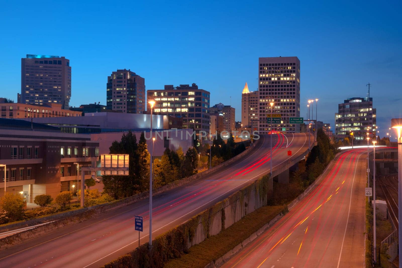 Heading on into Tacoma at Sunset