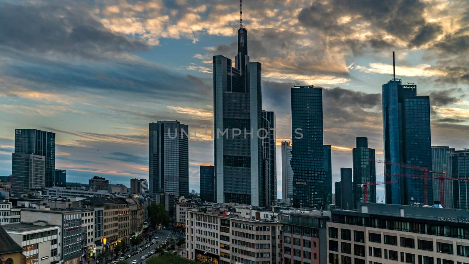 FRANKFURT, GERMANY: October 5th, 2019: City view of central Frankfurt, with modern architecture in the background.