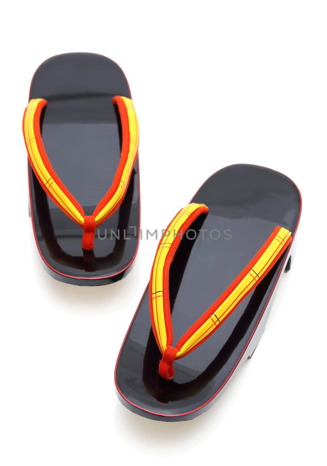 Traditional japanese sandals Geta isolated on white background