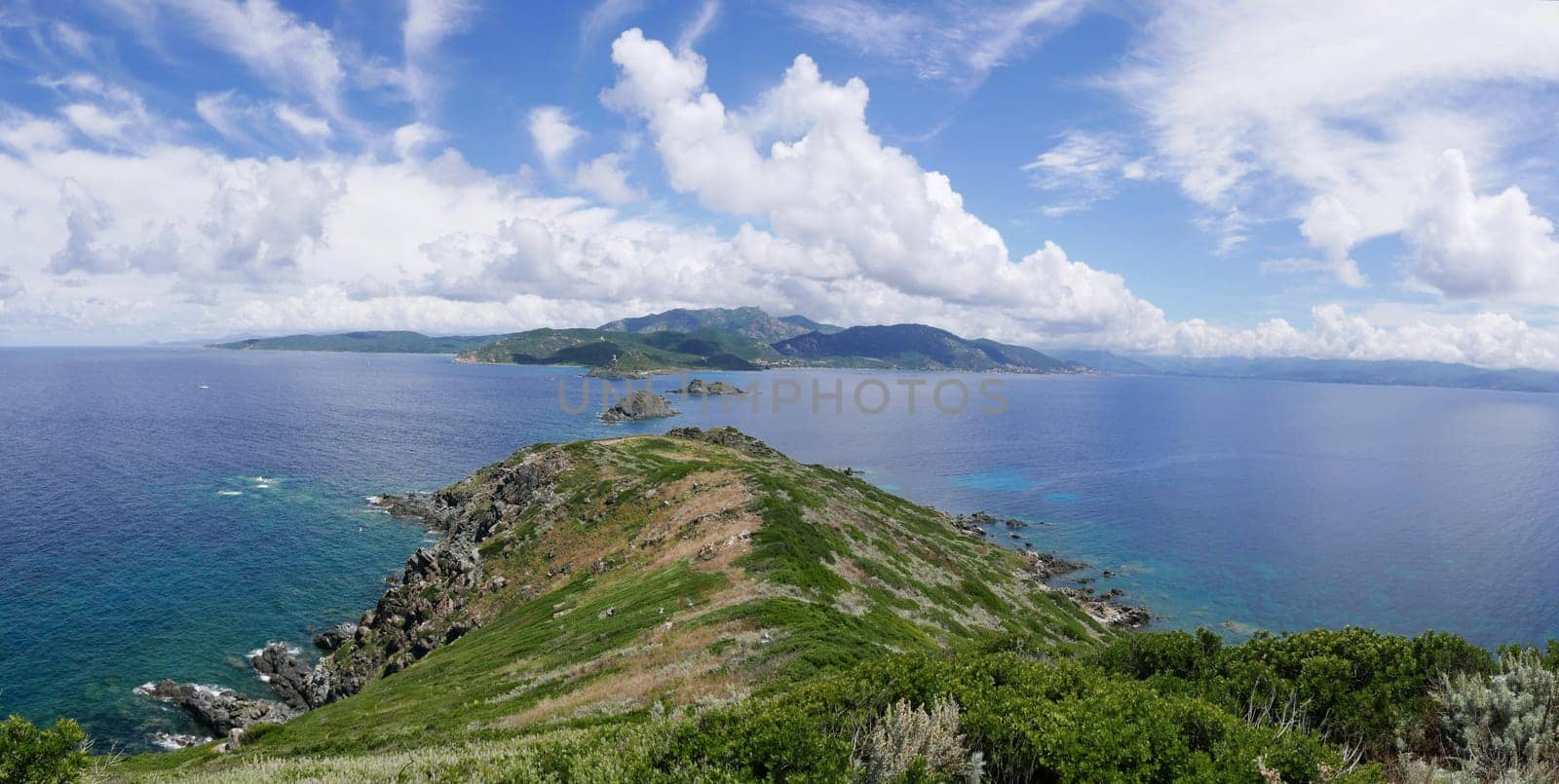 Holidays in southern Corsica..Discovery of the Sanguinaires Islands, next to the city of Ajaccio