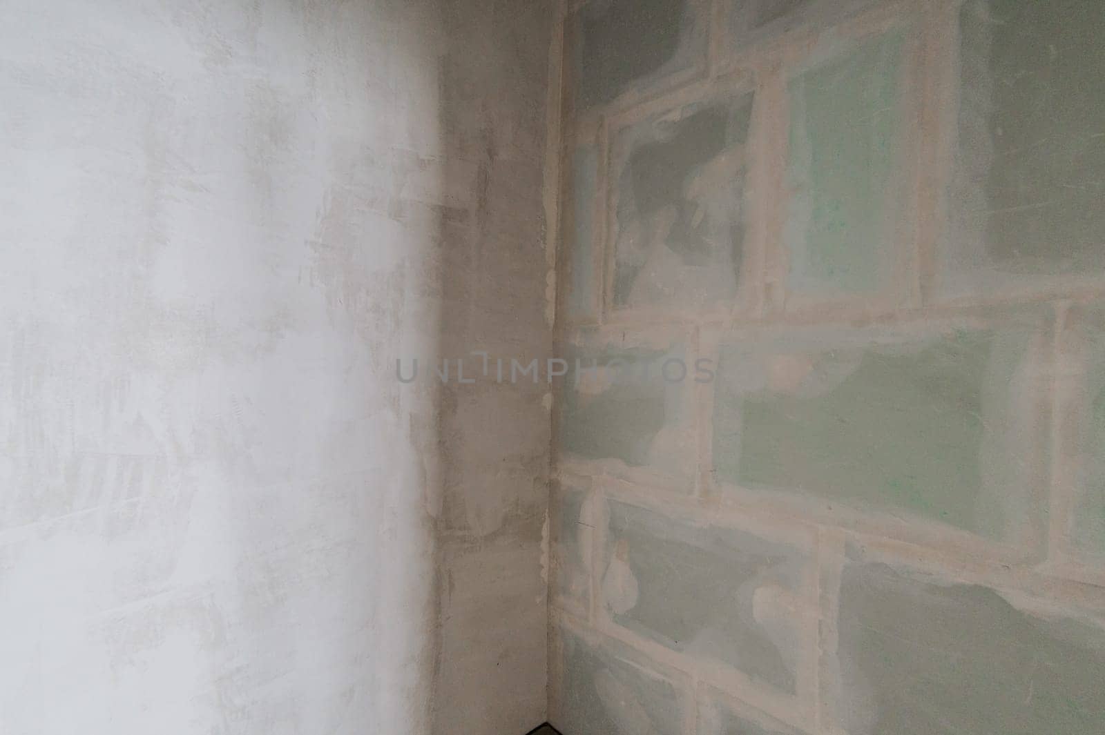 Russia, Moscow- July 16, 2019: interior room. rough repair for self-finishing. interior decoration, bare walls of the room, stage of construction