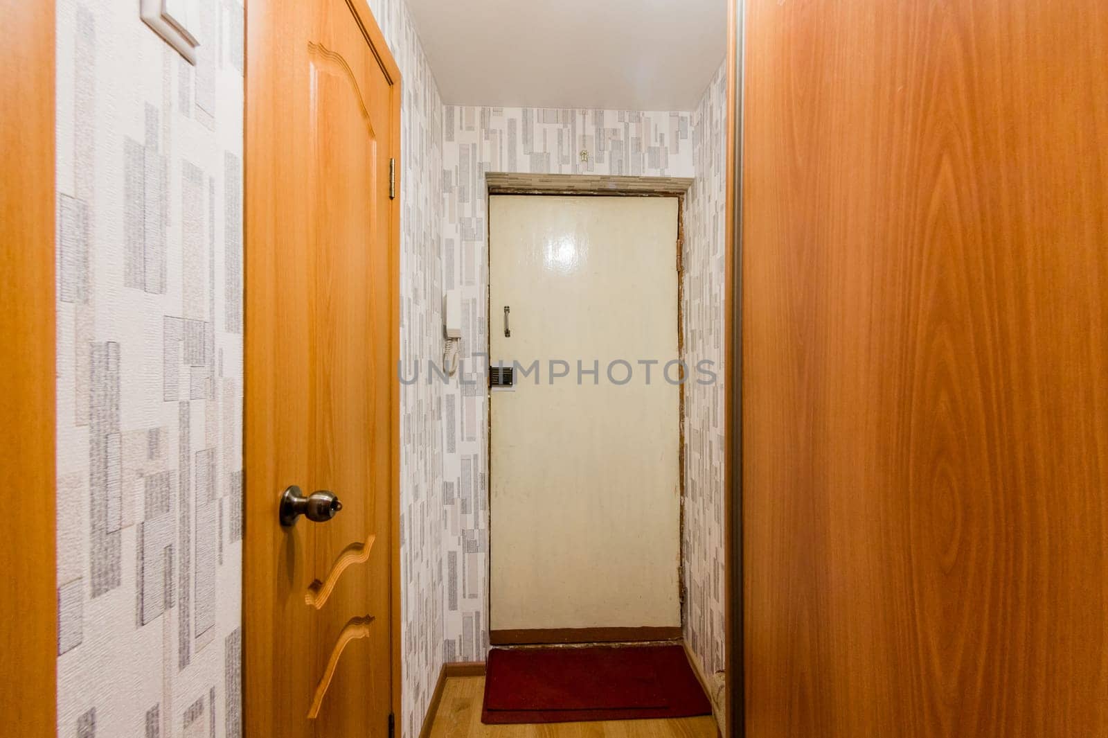 Russia, Moscow- July 16, 2019: interior room apartment. standard repair decoration in hostel